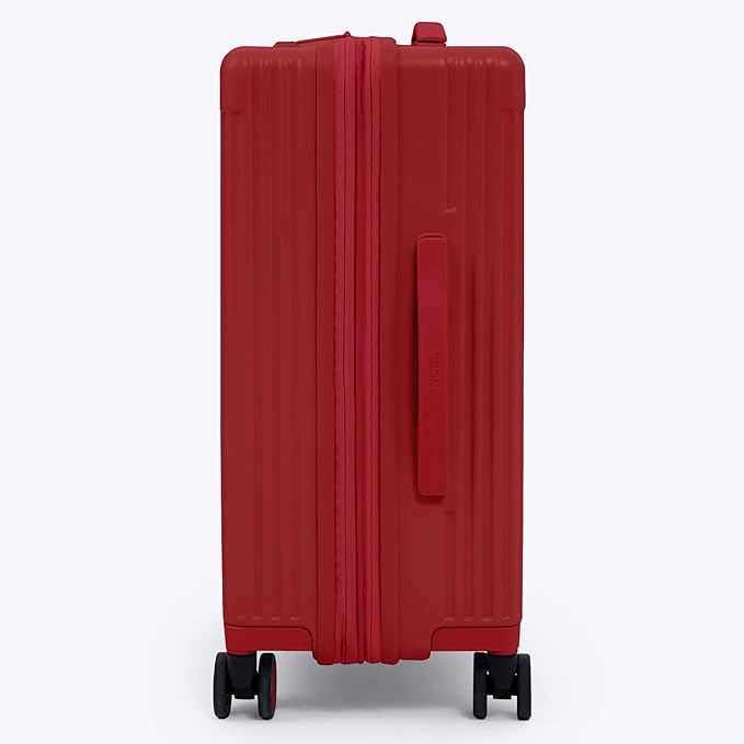 Nobl Travel Carry On Expandable Luggage, Noble Aluminum Frame PC Hard Shell Suitcase, 22.5”x14.2”x9.8” Airline Approved, 360° Spinner Wheels, TSA Locks, USB Charging, Cup & Phone Holder - Cherry Red