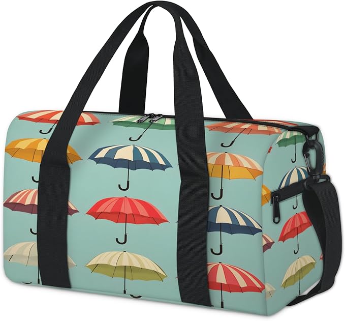 Bright Colors Umbrella Travel Duffle Bag for Women Men, Overnight Weekender Bag, Carry on Tote for Sport Gym