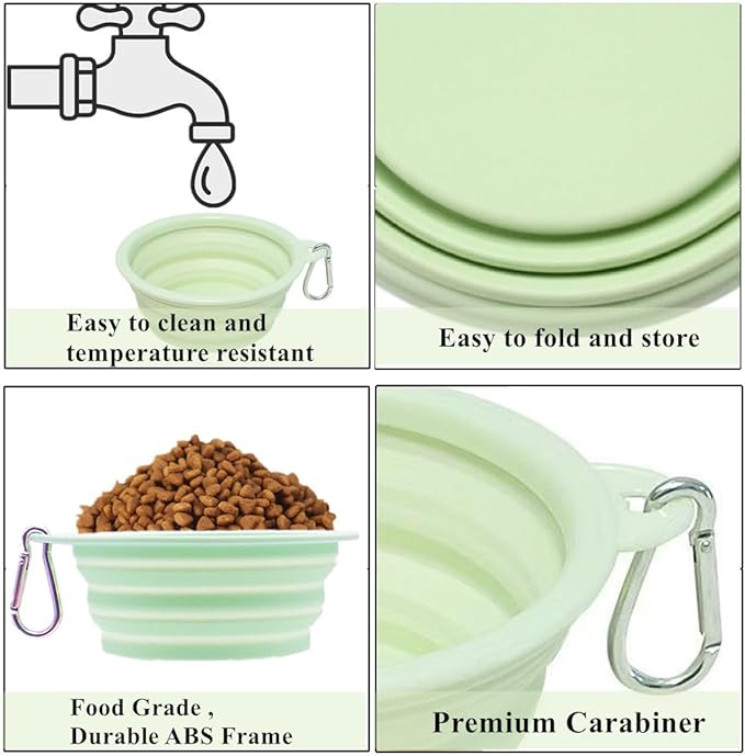 Dog Bowls Pet Collapsible Bowl, 2 Pack,Small,Medium, Large