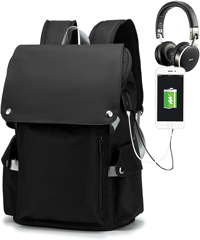 Anti Theft Travel Laptop Backpack with Usb Charging Port Water Resistant Extra Large (Grey/Black,17in)