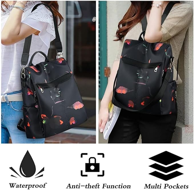 COFIHOME Backpack Purse for Women Mini Anti-theft bag Waterproof Nylon Backpack Stylish Large Capacity Travel Bag