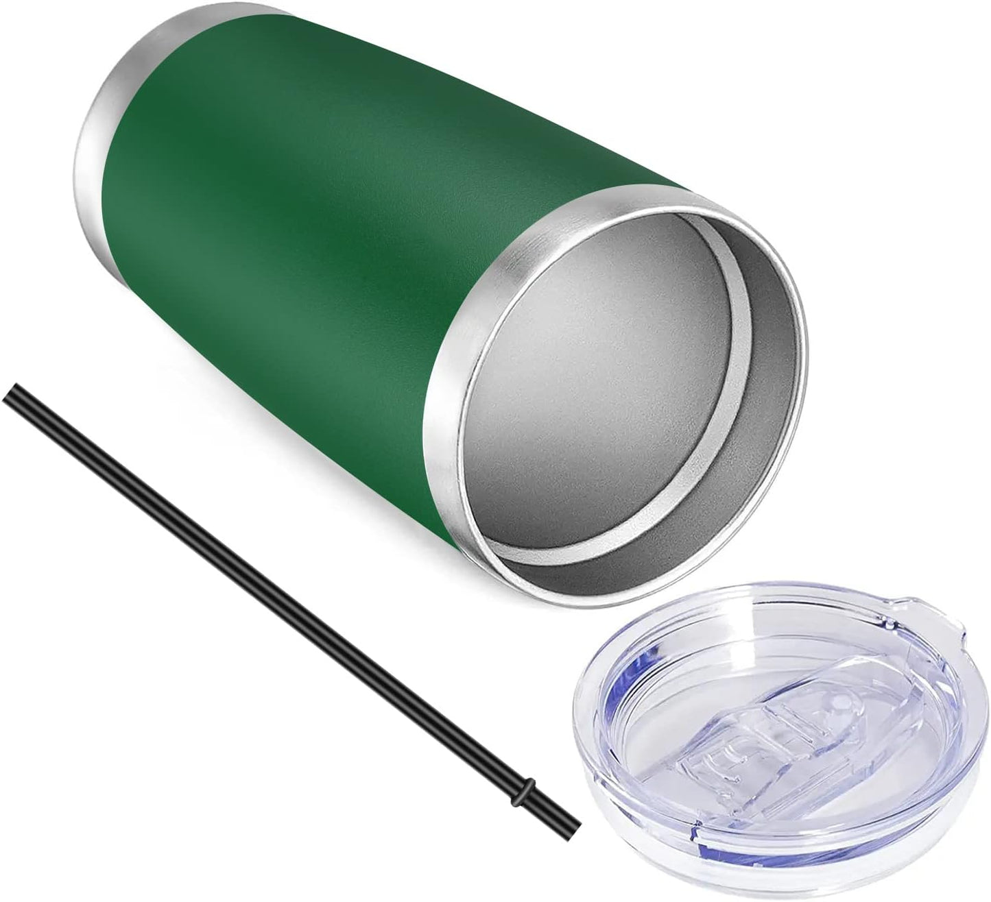 VEGOND 20oz Tumbler with Lid and Straw Stainless Steel Tumbler Cup Bulk Vacuum Insulated Double Wall Travel Coffee Mug Powder Coated Coffee Cup(Powder Green 12 Pack)