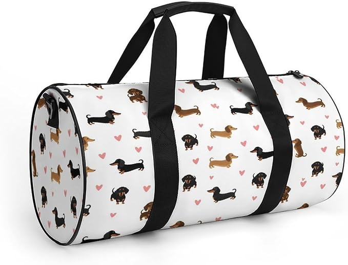 Large Capacity Carry On Weekender Overnight Bag Cute Dachshund Wiener Dog Beach Swim Bags Men Women Duffle Bag for Travel, Sports