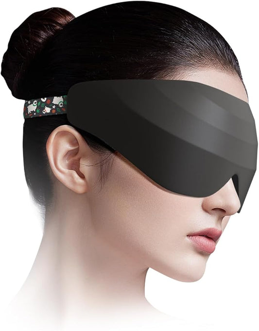 Sleep Mask for Side Sleeper Women Men, EVA BELLE Eye Mask for Sleeping Light Blocking, 3D Sleeping Mask Blackout, Soft Breathable Eye Shade Cover with Adjustable Elastic Strap for Travel Home Nap Rest