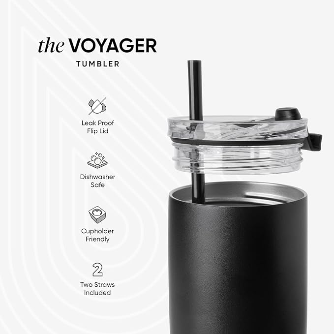 Simple Modern Travel Coffee Mug Tumbler with Flip Lid | Reusable Insulated Stainless Steel Cold Brew Iced Coffee Cup Thermos | Gifts for Women Men Him Her | Voyager Collection | 16oz | Sea Glass Sage