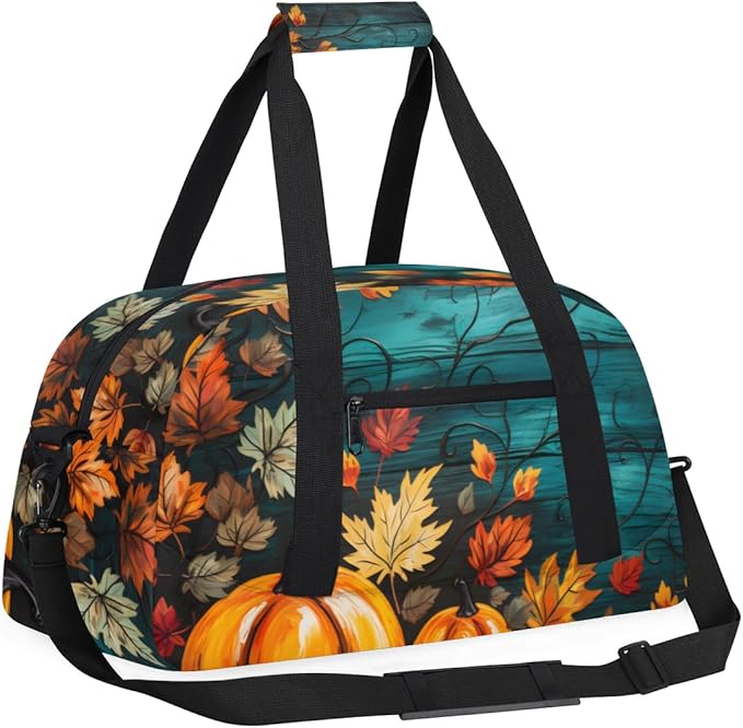 Autumn Pumpkin Kids-Duffel-Bags Gymnastics Dance Bag Carry-On Overnight Travel Gym Lightweight Dance Sports Bags For Girls Boys Kids，