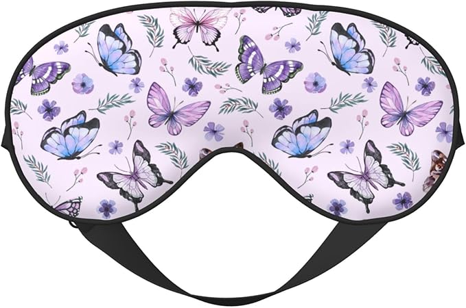 Butterflies Sleep Mask Breathable Soft Eye Mask for Sleep for Women Men Lightweight Eye Cover for Travel, Night Work, Nap, Office