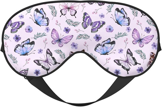 Butterflies Sleep Mask Breathable Soft Eye Mask for Sleep for Women Men Lightweight Eye Cover for Travel, Night Work, Nap, Office
