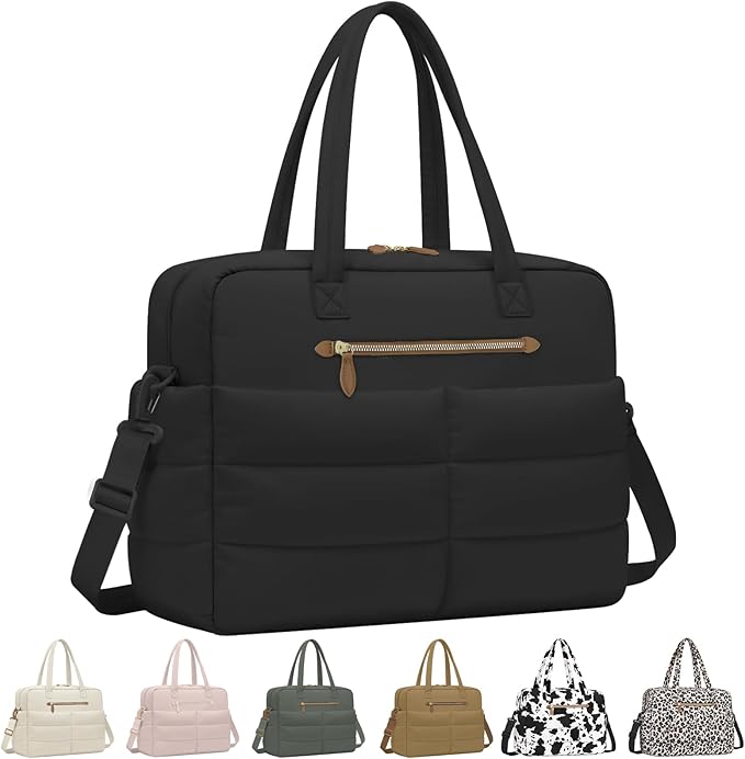 Travel Duffel Bags, Personal Item Travel Bag, Weekender Bags for Women Men Workout Duffle Gym Overnight Bag Foldable Lightweight Tote Carry On Hospital Bag, Black
