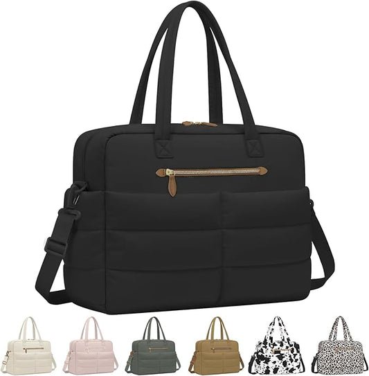 Travel Duffel Bags, Personal Item Travel Bag, Weekender Bags for Women Men Workout Duffle Gym Overnight Bag Foldable Lightweight Tote Carry On Hospital Bag, Black