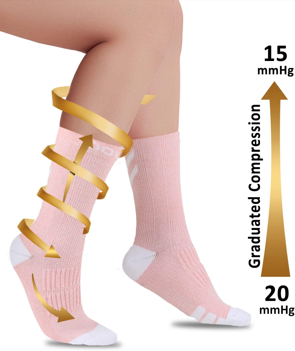 DOVAVA Dri-tech Compression Crew Socks (4/6 Pairs), Comfort Boost Circulation