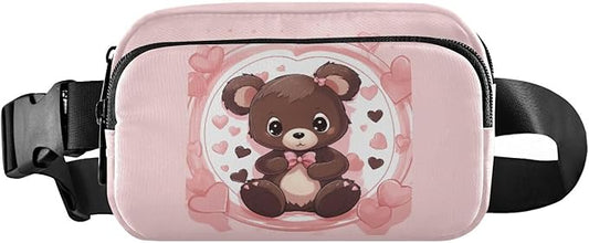 Valentine Teddy Bear Fanny Pack for Women Men Water Resistant Fashion Waist Packs with Adjustable Strap Belt Bag for Travel Workout Jogging Hiking 21217795