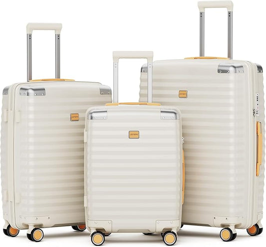Joyway Luggage Set 3-Piece PP Hardshell Luggage with TSA Lock & Spinner Wheels – Lightweight Suitcase Set with Corner Protectors for Effortless Travel