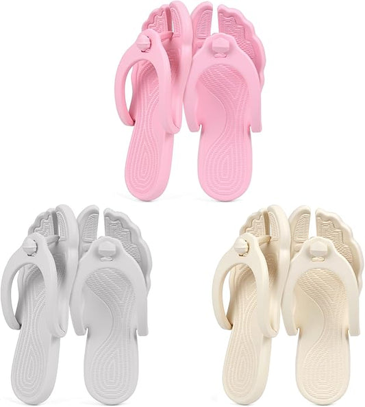 Rosoz Flip Flops for Women Men Foldable Travel Slippers Lightweight Shower Shoes Non-Slip Quick-Dry Bathroom Camp Beach Sandals