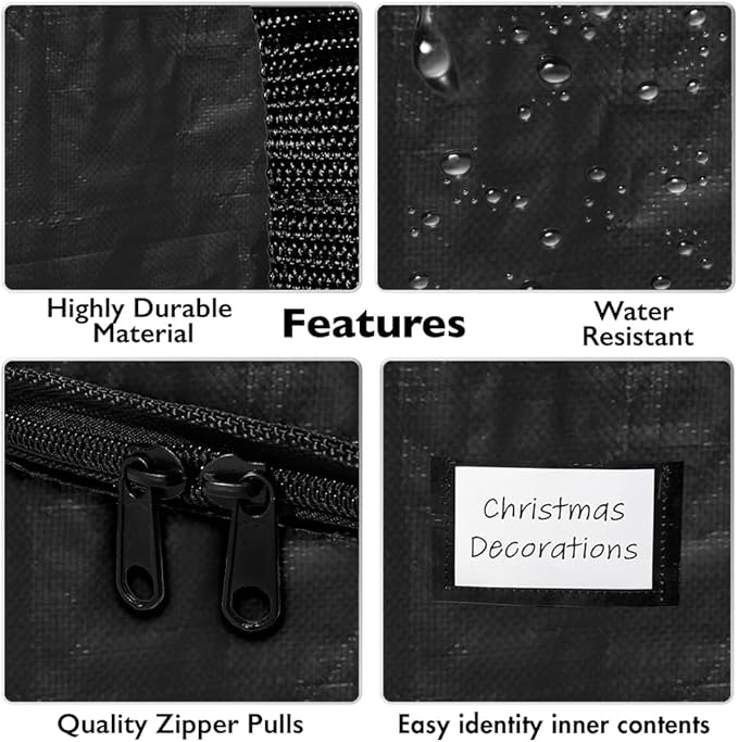 ClearSpace Heavy Duty Moving Bags or Storage Bags – Black Storage Bins with Lids, Large Moving Boxes with Backpack Straps & Zippers,– Packing Box & Moving Supplies for College Dorm, 4 Pack