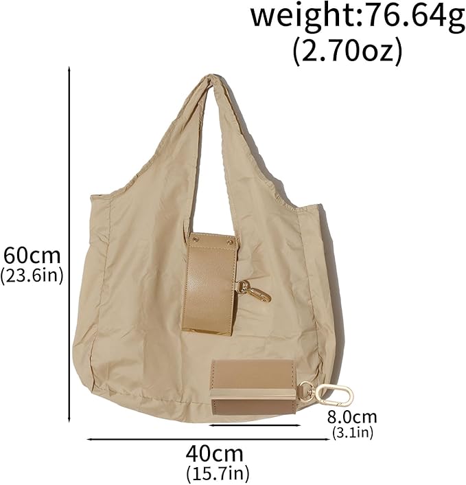 Foldable Tote Bag Keychain - Large Capacity Portable Shopping Bag Keyring - Reusable Groceries Bag for Daily Use