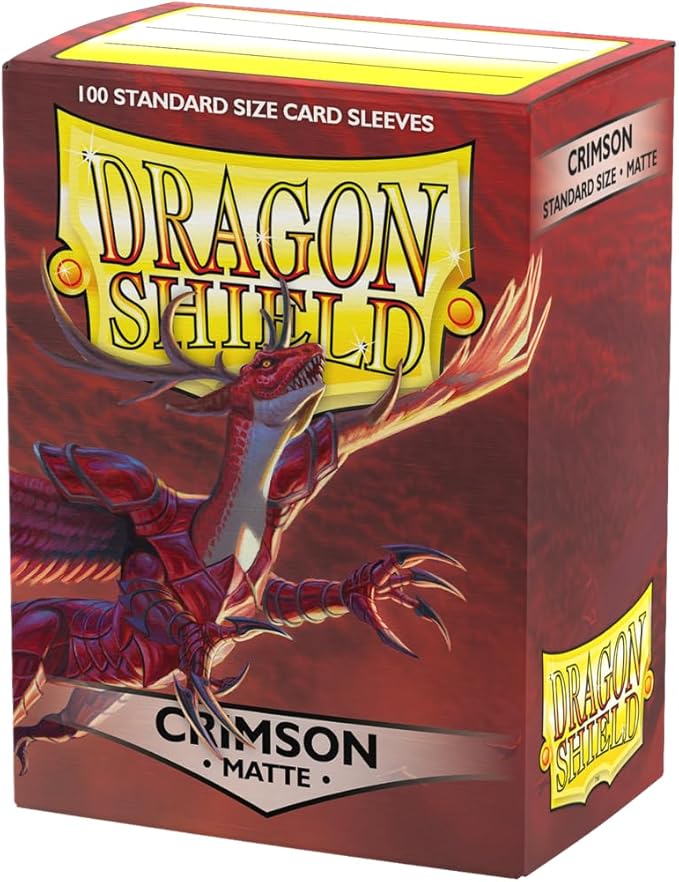Dragon Shield | Standard Size Card Matte Sleeves | 100 CT - Smooth & Tough Premium TCG Sleeves | Compatible with Pokemon, Flesh & Blood, One Piece & Magic The Gathering | Crimson - Matte