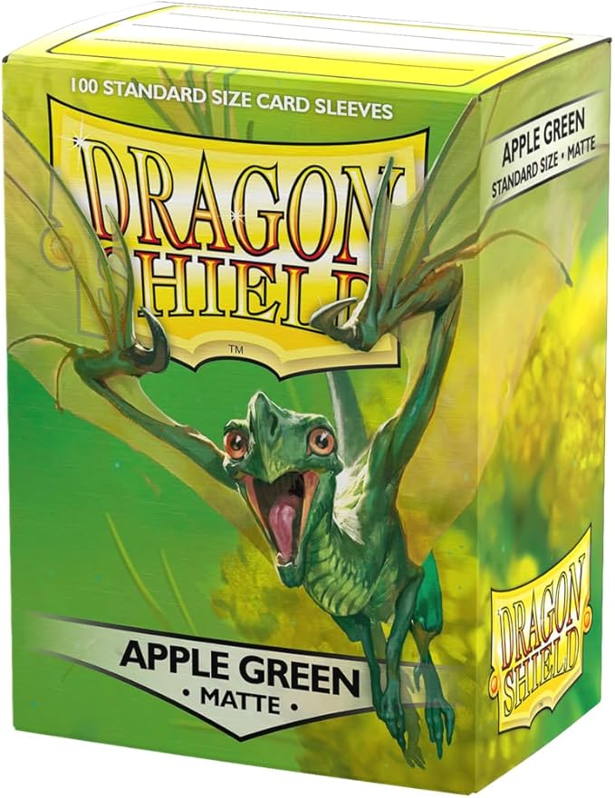 Dragon Shield | Standard Size Card Matte Sleeves | 100 CT - Smooth & Tough Premium TCG Sleeves | Compatible with Pokemon, Flesh & Blood, One Piece & Magic The Gathering | Apple Green - Matte