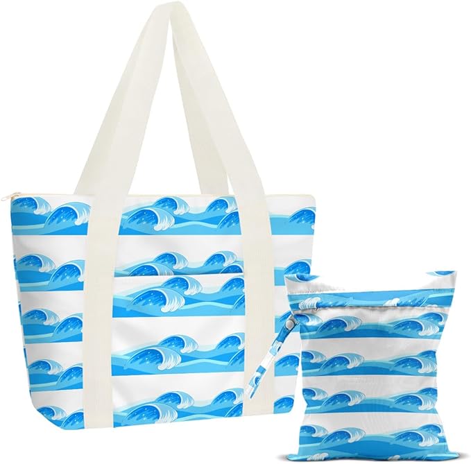 JIUWEIHU Beach Pool Bag And Wet Dry Bag Waterproof Sandproof Tree Beach Laundry Tote Bags for Swimsuits for Travel