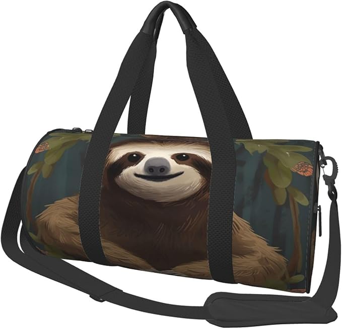 Travel Duffel Bag Lightweight Carry On Weekender Overnight Bags Sloth Sports Tote Gym Backpack with Adjustable Strap Hospital Bags Foldable Luggage Bag for Women Men