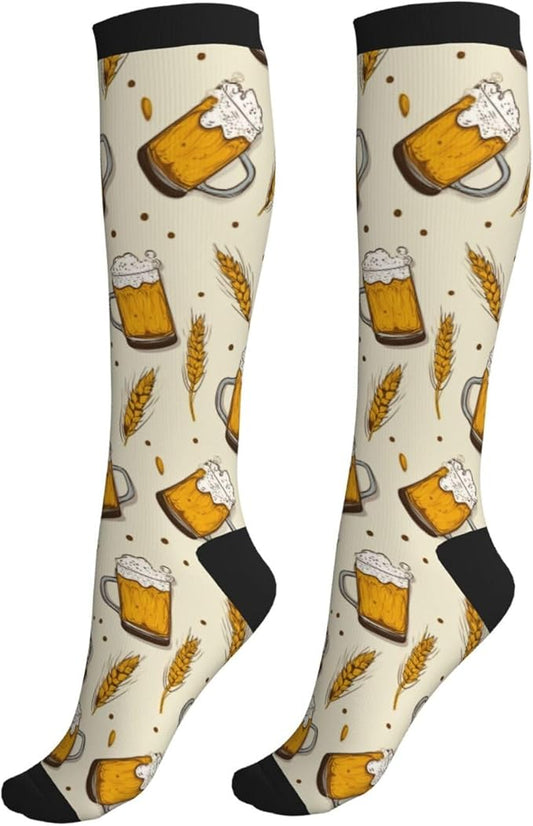 Compression Socks Knee High Circulation Support Socks For Women Men Athletic Running Work Hiking Cycling Travel