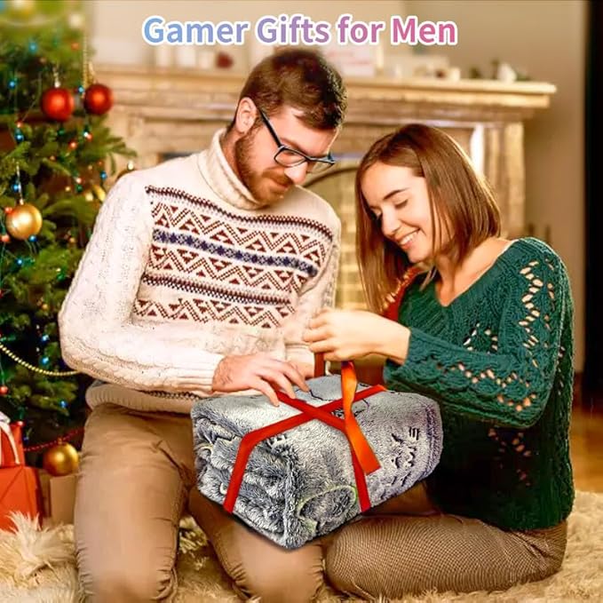 Glow in The Dark Gamer Blanket, Gaming Blanket for Boys/Men 40"x 50" - Cool Gamer Gifts for Men, Women, Teen Boys/Girls