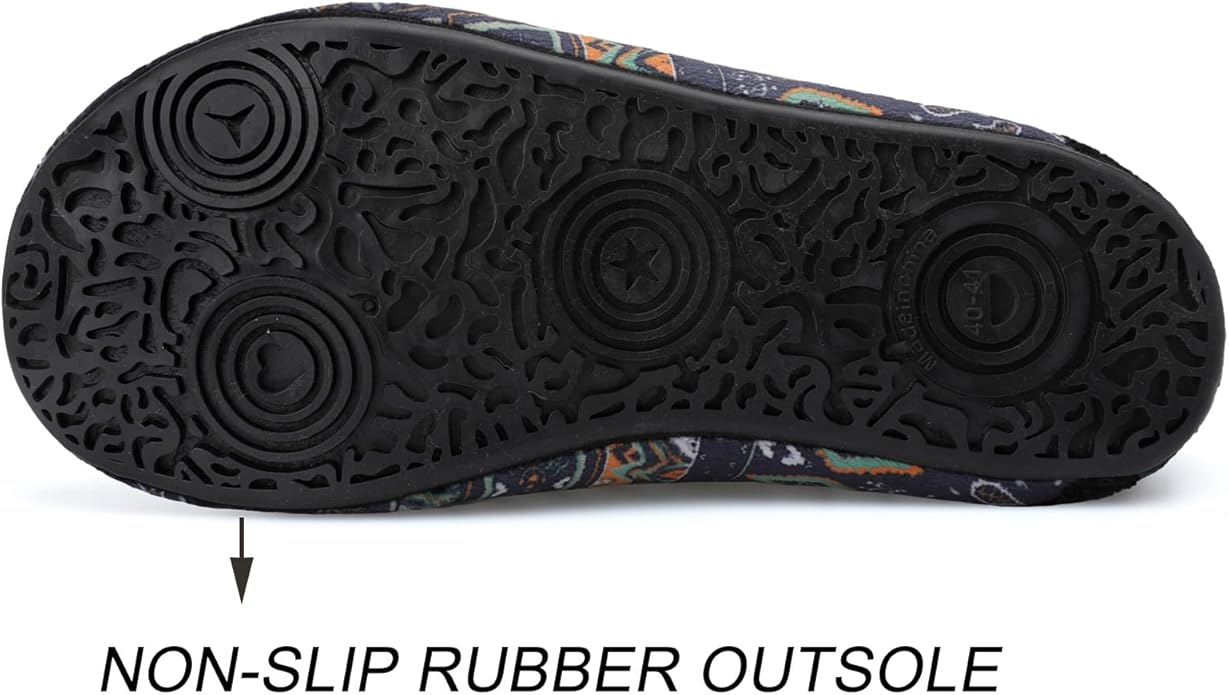 Scurtain Unisex Adults Rubber Sole Slippers