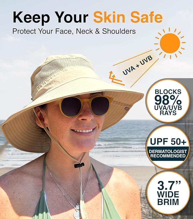 GearTOP Safari Sun Hat for Men and Sun Hats for Women UV Protection UPF 50+ Hiking, Gardening, Fishing