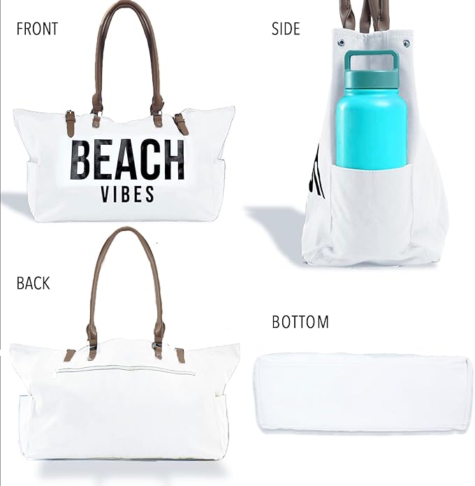 Keho Waterproof Beach Bag with Pockets For Women (Sandproof)
