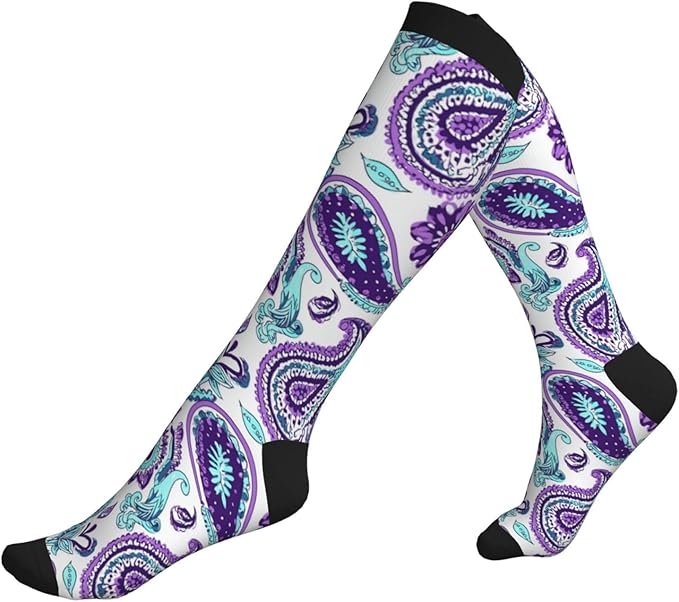 Compression Socks Knee High Circulation Support Socks For Women Men Athletic Running Work Hiking Cycling Travel