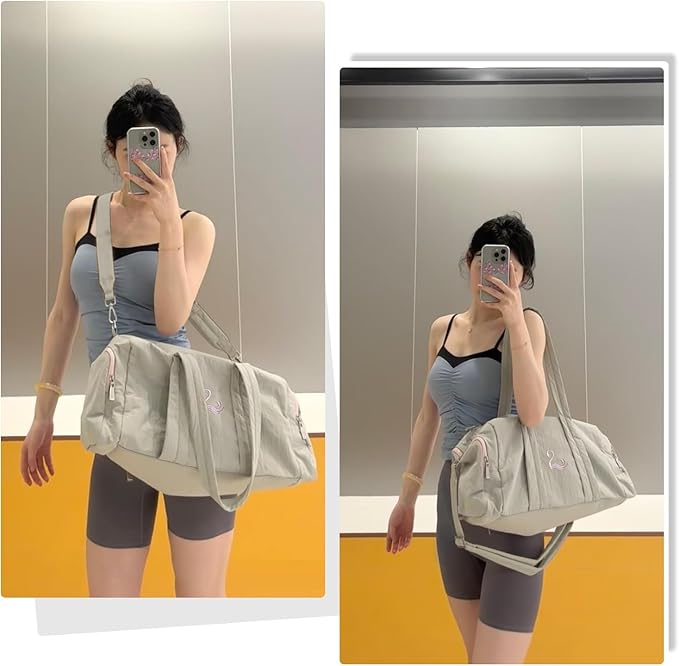 Gym Bag for Women with Shoe & Wet Compartment - Duffle Bag for Travel, Sports, Yoga, Fitness & Workout