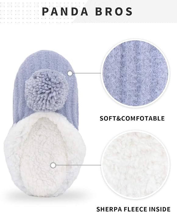 Panda Bros Slipper Socks for Women Grippers, Fuzzy Cozy Fleece Slipper Socks, Soft, Warm House Slippers