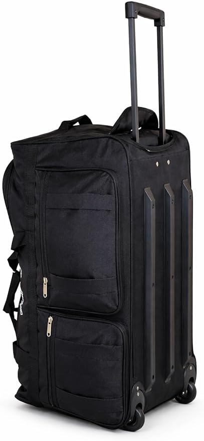 36-Inch XL Rolling Duffel Bag with Wheels - Ideal Travel Bag for Travel, Sports, Hockey, and Cargo Outdoor Hockey Bag - Convenient and Spacious Gym Bag (Black)