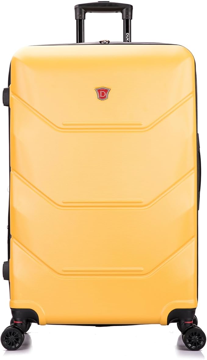 DUKAP ZONIX Luggage with Spinner Wheels | Durable Lightweight Hardside Suitcase, Spacious Travel Bag with Handle and Trolley | 30 Inch Large Checked Luggage | Mustard