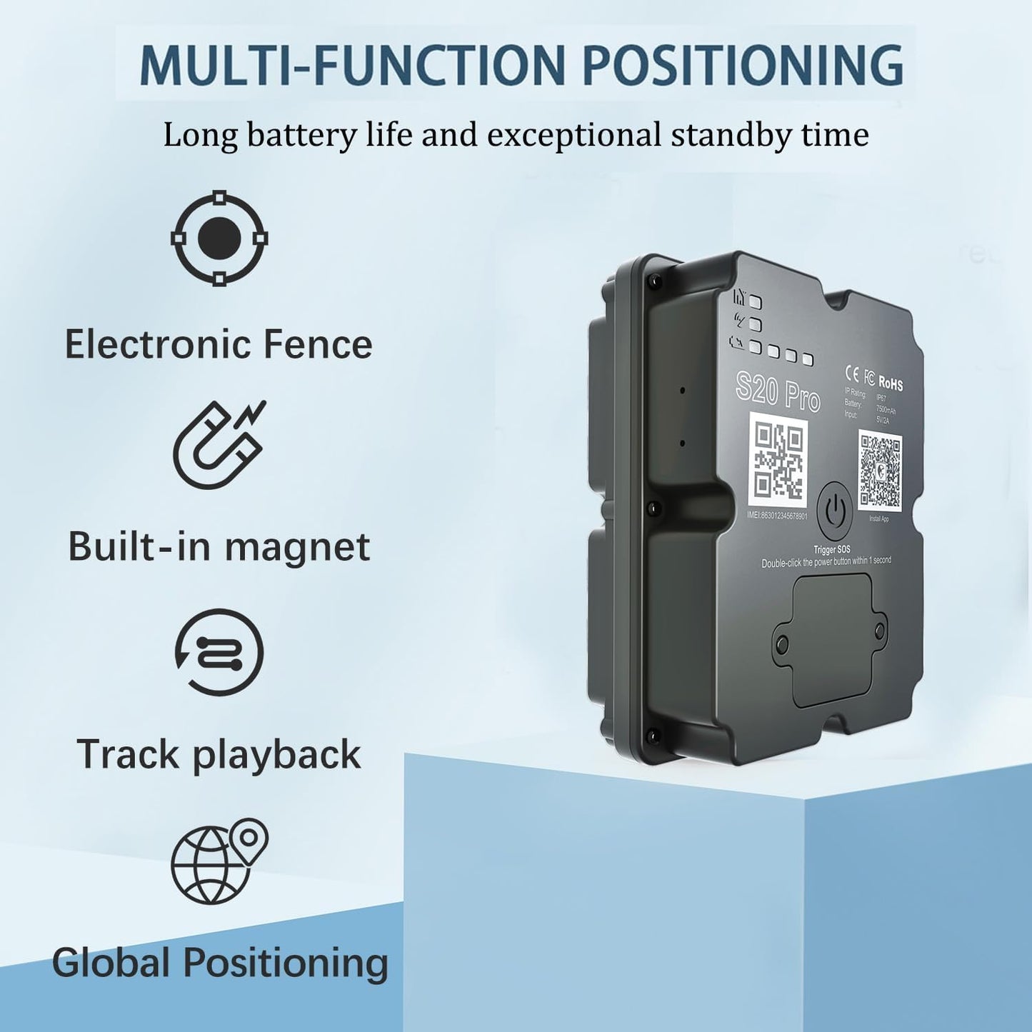 GPS Tracker for Vehicles Long Battery Life up to 7 Months Battery Life, Real Time Tracking, Unlimited Distance, Strong Magnetic,IP67 Waterproof 4G Tracker Device for Vehicles, Subscription Needed