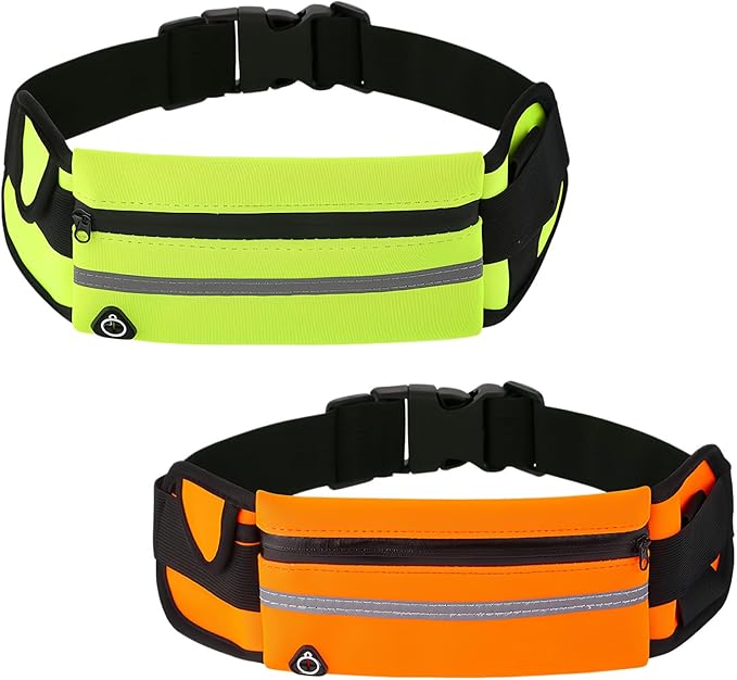 Anti-Theft Invisible Waist Bag, Anti-Theft Money Belt Multifunctional Outdoor Sports Waist Bag for Sports, Travel & Daily Use (Green+Orange)