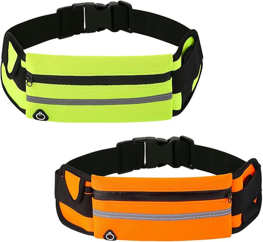 Anti-Theft Invisible Waist Bag, Anti-Theft Money Belt Multifunctional Outdoor Sports Waist Bag for Sports, Travel & Daily Use (Green+Orange)