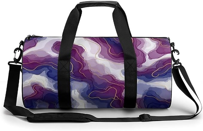 Weekender Carry on Beach Yoga Overnight Luggage Bag Purple Marble Gym Sports Duffle Bag Dance Gymnastics Bags