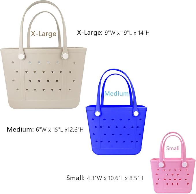 Lightweight Extra large Rubber Beach Bag Small mini Tote Bag for Gym Waterproof medium Open Handbag for Pool Sports