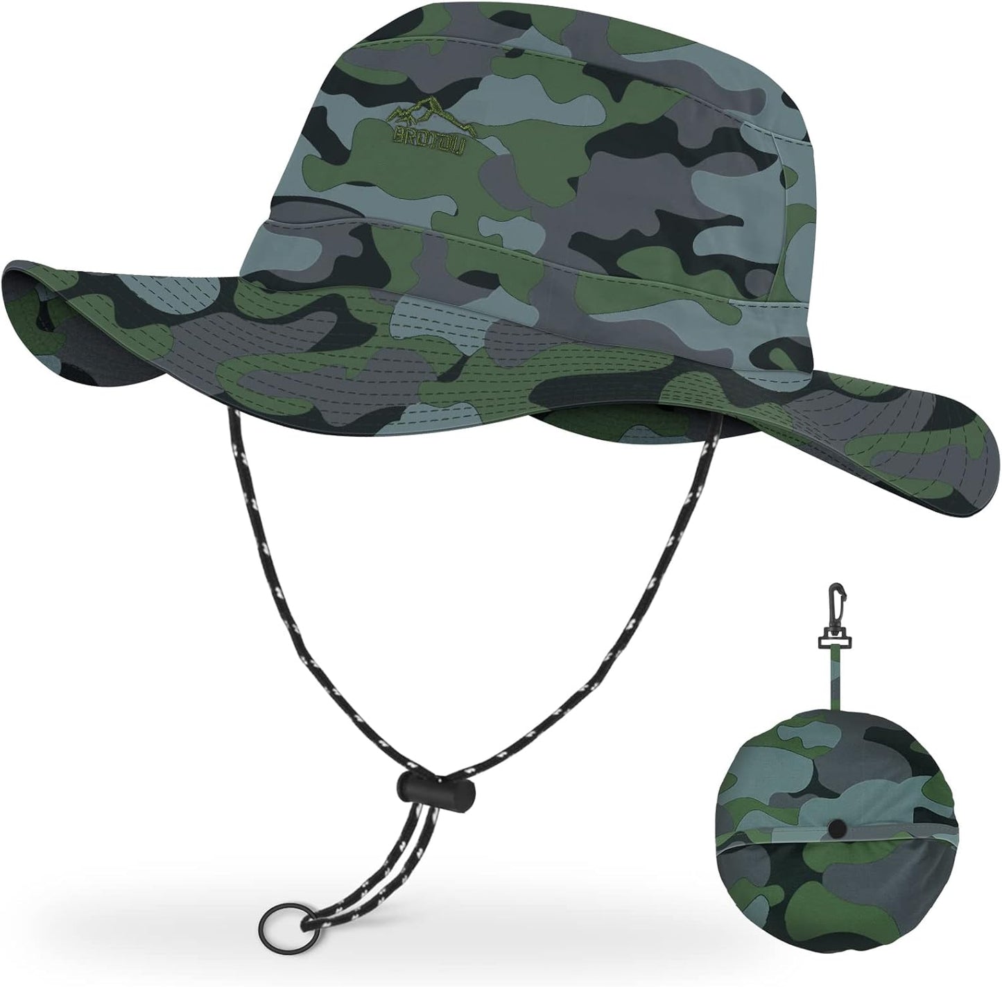 BROTOU Foldable Bucket Hats for Women/Men, UPF 50+ Wide Brim Sun Hat, Waterproof Fishing Cap with UV Protection