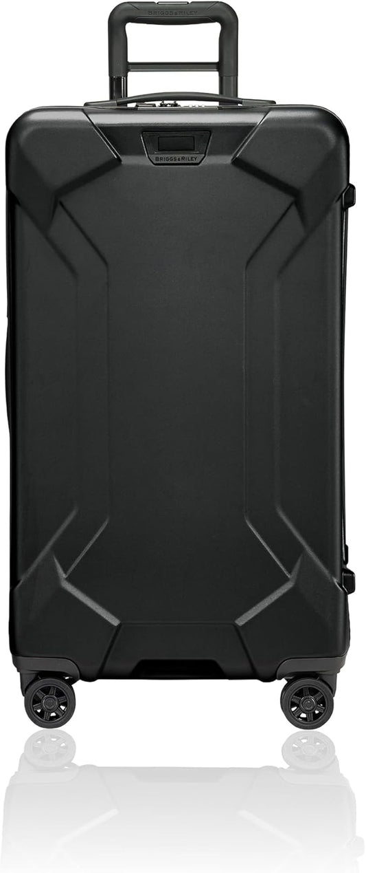 Briggs & Riley 28" Medium Trunk Spinner - Checked Luggage for Travel, Suitcases with Wheels, Hardside Rolling Bag for Men & Women, Self-Repairing Zipper - Torq Collection, Stealth Black