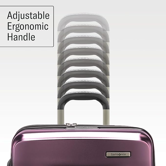 Samsonite Octiv Lightweight Hardshell 20-Inch Carry-On Luggage - Durable & Impact Resistant, 360° Aero Trac Spinner Wheels, Adjustable Telescopic Handle, Expandable Suitcase, TSA Approved Lock, Purple