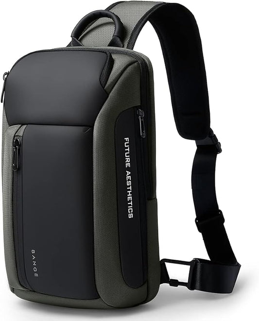 BANGE Men's Crossbody Backpack - Waterproof Shoulder Bag for Travel, Hiking & Daily Commute