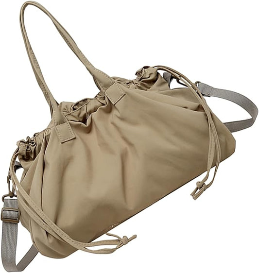 Stylish Crinkled Nylon Handbag with Adjustable Comfortable Strap and Spacious Interior Shoulder Bag for Work or Gym Use Bag