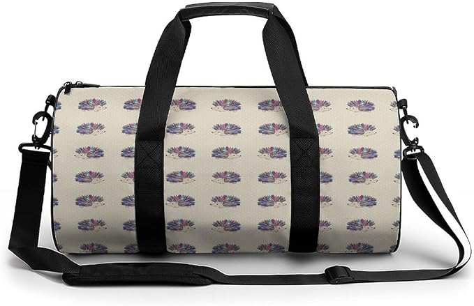Workout Lightweight Duffel Bags Hedgehog Polka Dot Carry On Weekender Overnight Bag Gym Sport Yoga Dance Bags