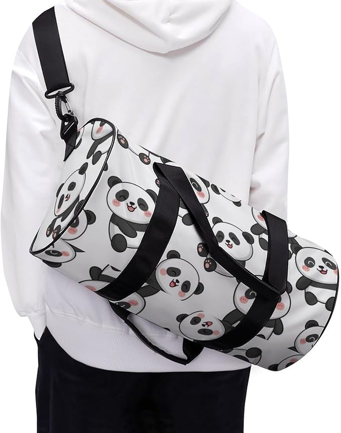 Travel Sports Lightweight Carry On Bag Cute Panda (6) Weekender Overnight Bag Dance Sports Gymnastics Bags for Men Women