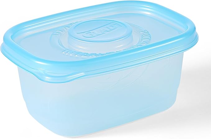 Glad Food Storage Containers, Small Rectangle, 24 Ounces | Freezerware | 4 Count Set | Pack of 2