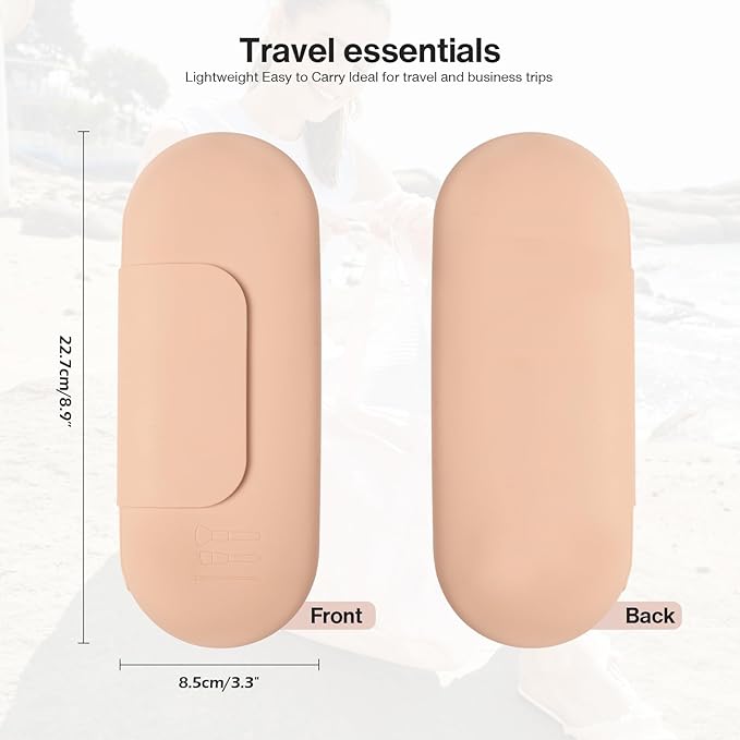 Silicone Makeup Brush Holder Travel Cosmetic Bag Soft Portable Cosmetic Face Brushes Holder with Magnetic Closure