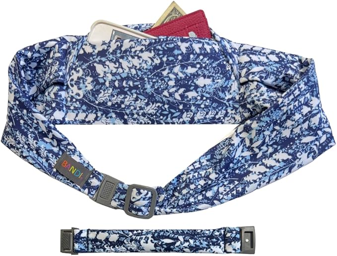 BANDI Plus Size Fanny Pack for Women - Travel-Ready Pocket Belt with Secure Hidden Money & Running Belt for Phone, Passport, Keys, & Medical Devices, Adjustable Fit, Comfortable (Blue Ivy)