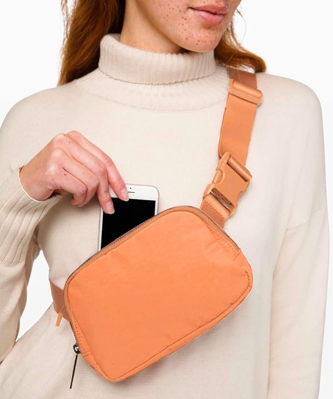 Fanny Pack Cross Body Small Crossbody Bags for Women Men Trendy Nylon Waterproof Mini Purse Travel Running Belt Bag Lulu Dupes Bum Hip Chest Waist Pack Side Bag Must Have Dark Blue